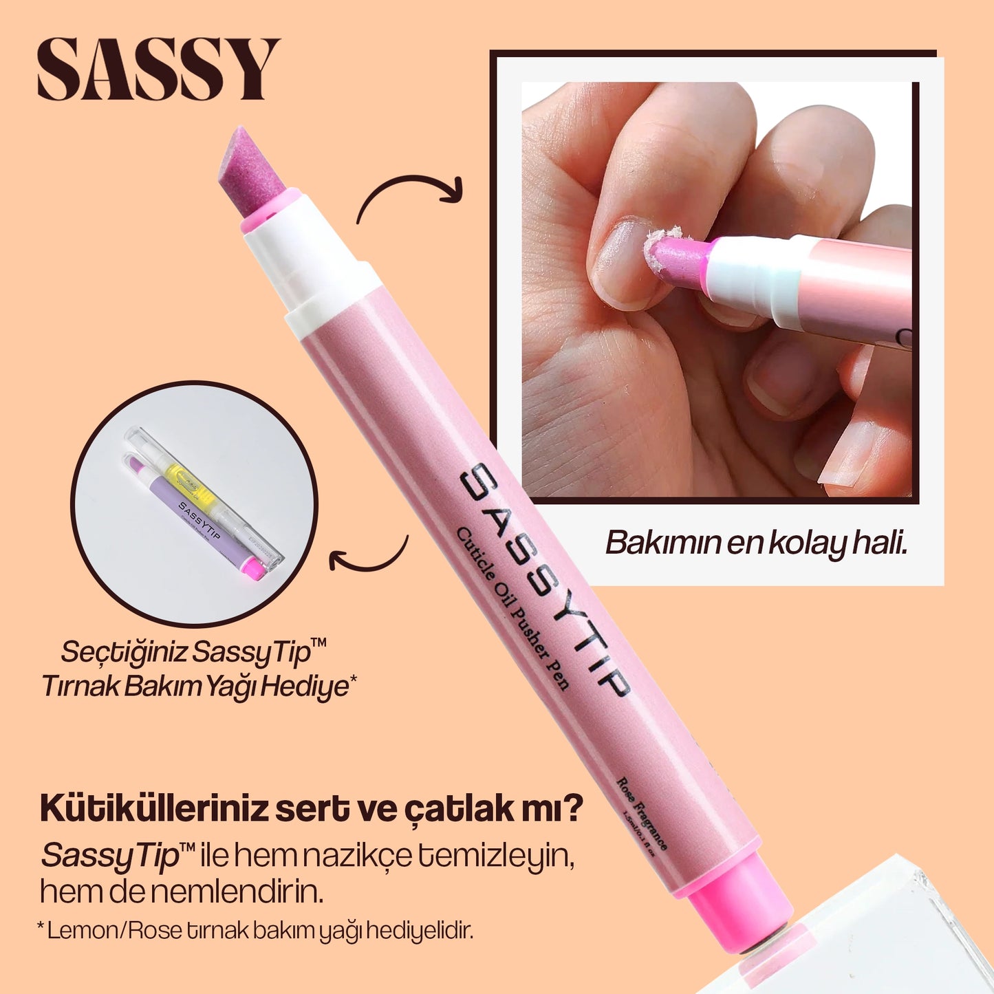 SassyTip 2’si 1 Arada Tırnak Bakım Kalemi