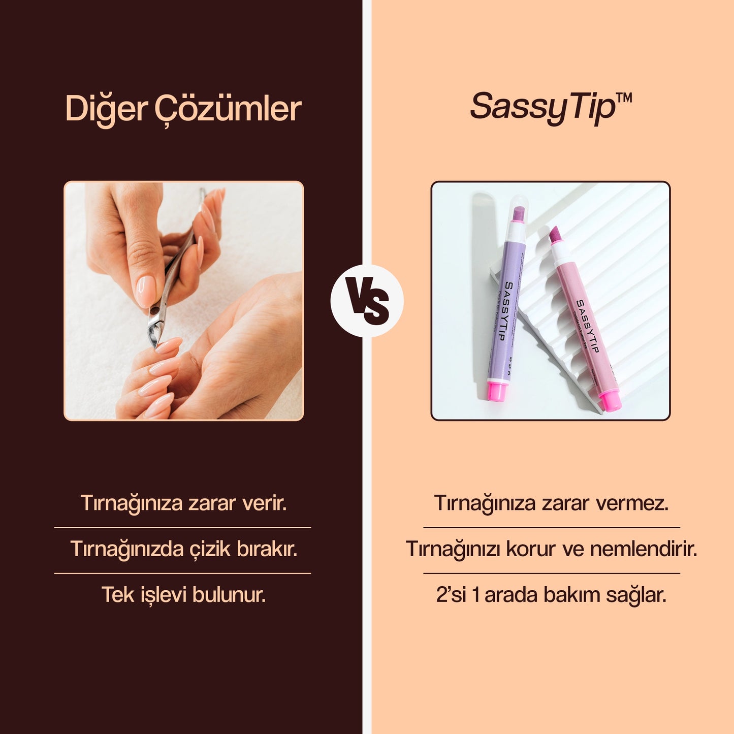 SassyTip 2’si 1 Arada Tırnak Bakım Kalemi